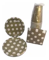 Comprar Fiesta P16 Lunares Dorados Dots Platos 9in Vasos Servill U3