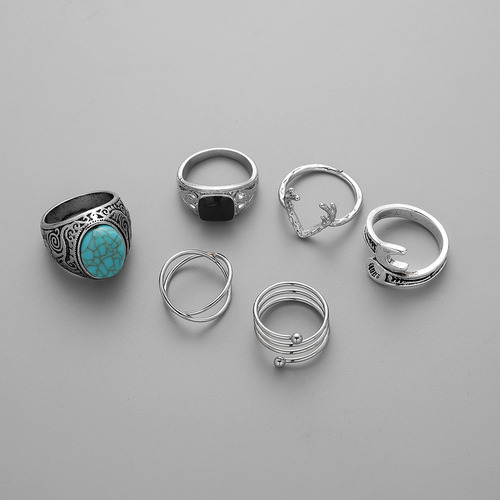 Conjunto De 6 Piezas Con Cuernos De Llave Turquesa Para Homb