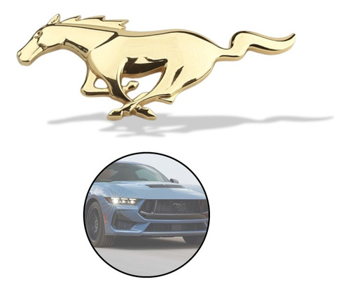 Emblema De Metal Delantero Mustang Varios Modelos Dorado