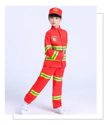 AYBUY Disfraz de Bombero para Niños, 8 pcs Traje de Bombero Infantil con Accesorios, Juego de rol para Disfraces, Educación sobre Simulacros de Incendio (Azul 100CM AYBUY Disfraz de Bombero para Niños, 8 pcs Traje de Bombero Infantil con Accesorios, Juego de rol para Disfraces, Educación sobre Simulacros de Incendio (Azul 100CM