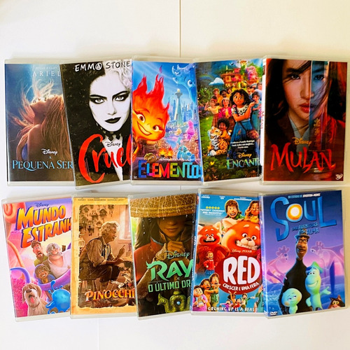 Dvd Elementos Cruella Raya Pinóquio Mulan A Pequena Sereia
