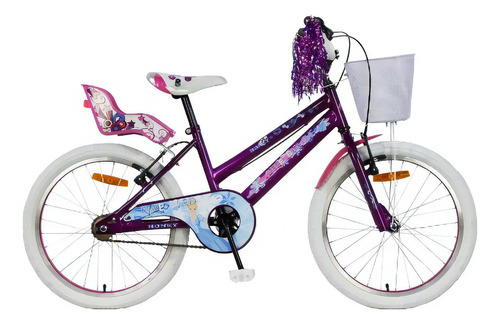 Bicicleta Firebird Honey R20 Canasto Guardabarro Portamuñeca Color Violeta Tamaño Del Cuadro Niña