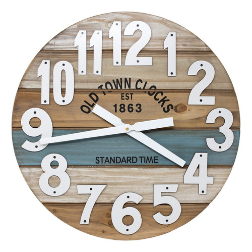 Oldtown Clocks Reloj De Pared De Madera Multicolor De 24 Pul