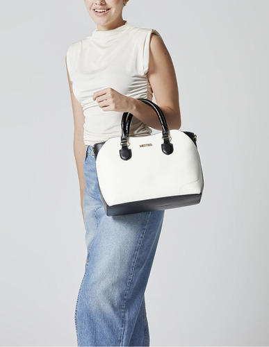 Bolso Satchel Para Mujer Westies Negro Blanco Hbchiprewe Color Negro/Blanco