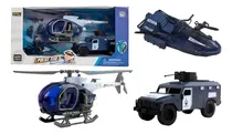 Comprar Super De Policia Camion Helicoptero Moto Y Policia Color Azul