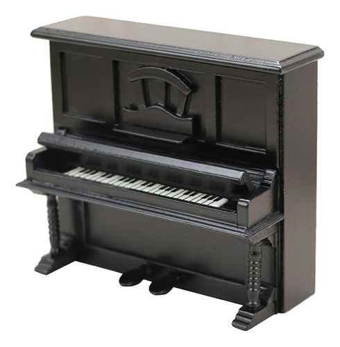 Simu De Piano De Madera En Miniatura Negra Para Casa Ob11 A