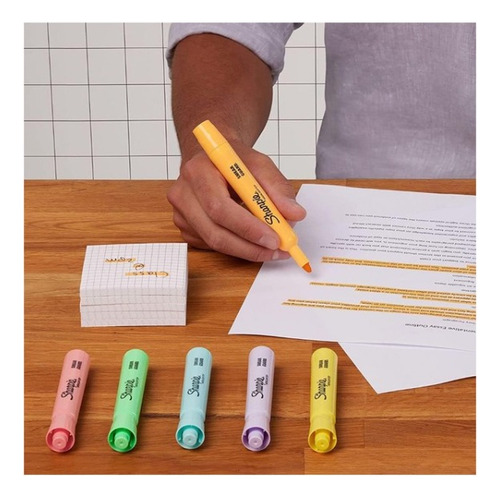 Resaltador Sharpie Pastel 6 Pzas Mas Dos De Regalo Suave