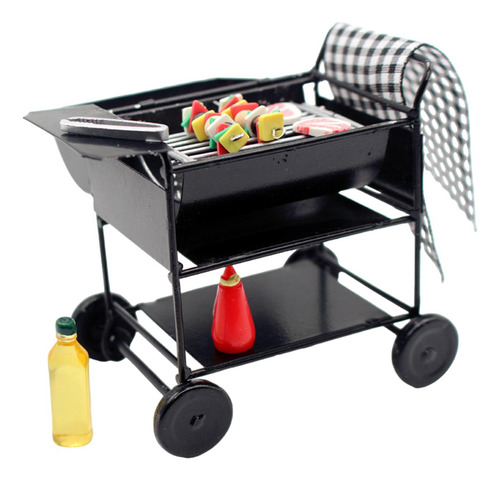 Parrilla De Barbacoa En Miniatura Para Casa De Muñecas