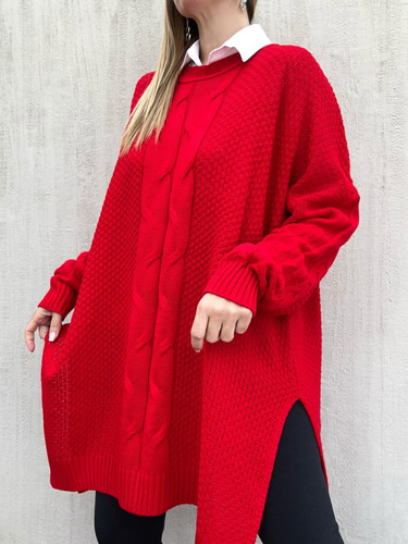 Sweater Tramado Maxi Oversize Mujer Talle Especial Grande