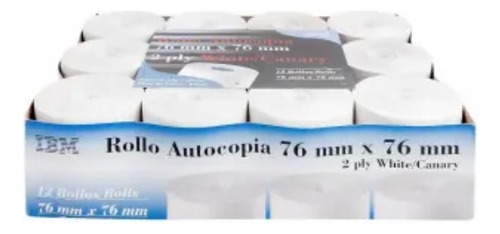 Rollo Autocopiante Ibm 12 Piezas 76x76mm Color Blanco