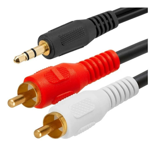 Cable Audio Estéreo Auxiliar Mini Plug Jack A 2 Rca 150 Cm