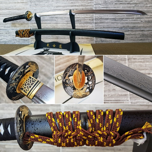 Katana Afiada Espada Samurai Kakucho Damasco Frete Grátis