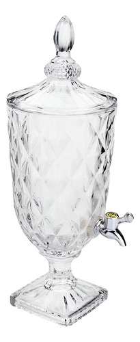 Suqueira De Cristal Transparente Com Torneira 3 Litros
