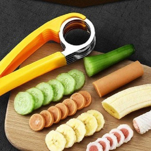 Imagen 4 de 10 de Tijera Cortador Vejetales Multiusos Platano Pepino Hot Dogs