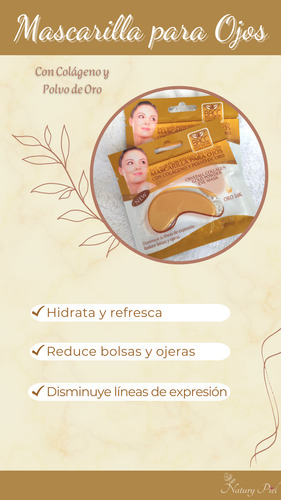 Máscara Para Ojos Con Polvo De Oro Y Colágeno Bacc 3 Unids