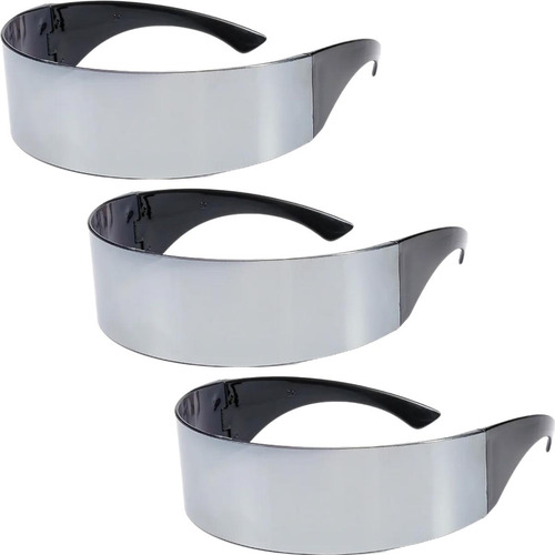 Lentes Estilo Futuro Uv, Mxfve-003, 3pzas, Marco Negro, Len