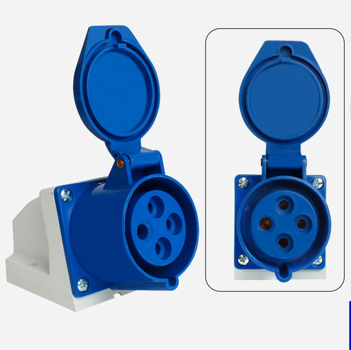5 Pc Tomada Sobrepor 3p+t 32a Azul 9h 220v Omg 4209
