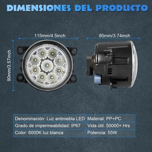 1 Pcs - Faros Antiniebla Led En El Parachoques Delantero