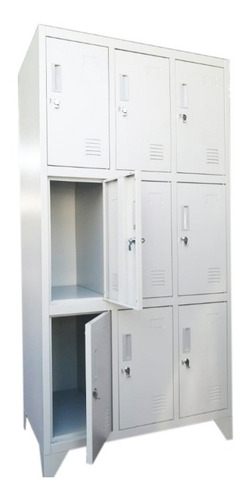 Lockers Metalico 3 Cuerpos 9 Puertas