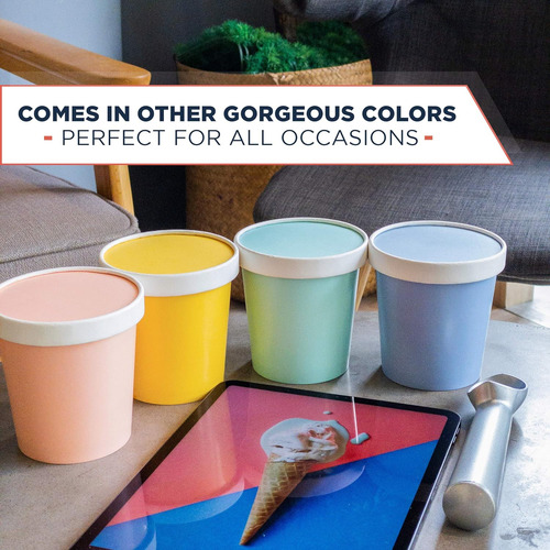 Envases De Helado Glowcoast Con Tapa - Recipiente De Alma...