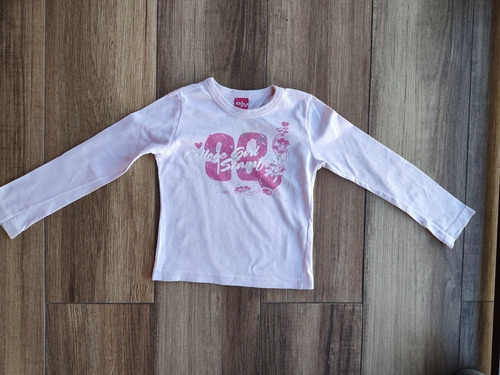 Remera Manga Larga Rosa Estampada Para Nena Marca Ely Usada