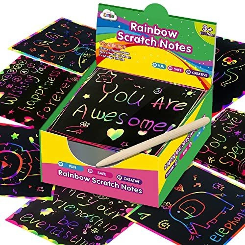 Zmlm Rainbow Scratch Mini Art Notes - 125 Magic 9sh5g