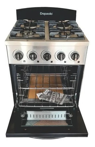 Imagen 2 de 3 de Cocina Industrial Depaolo 4 Hornallas Acero Horno Visor