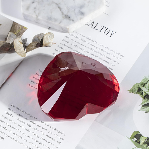 Ruby Crystal Diamonds Paper Weights With Gift Box, 80mm R...