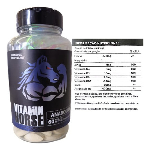 Anabolize - Hormonal Proppelant - Vitamin Horse - 60 Tabs Sabor Sem sabor