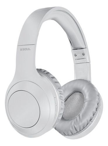 Auriculares Bluetooth Vincha Con Micrófono Y Control Blanco