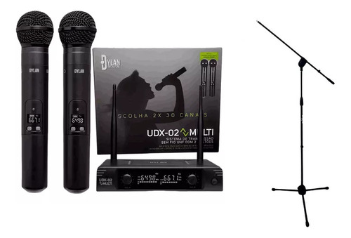 Microfone Dylan Udx-02 Multi + Pedestal D Stands Pms100