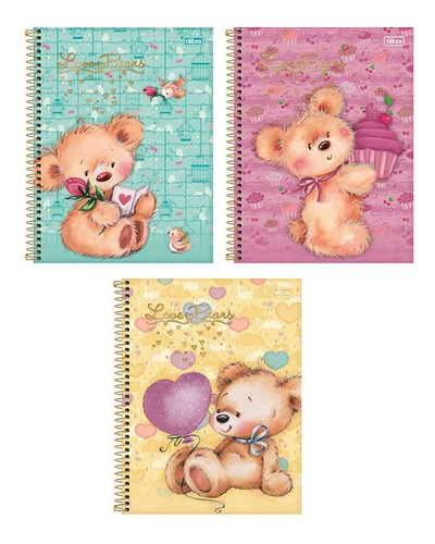 Cuadernos 3 Materias, Pack 3 Osos