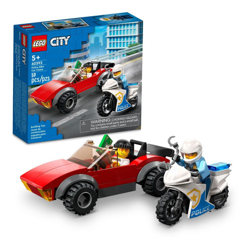 Kit City 60392 Perseguição Carro E Moto Da Polícia 59pc Lego Quantidade de peças 59