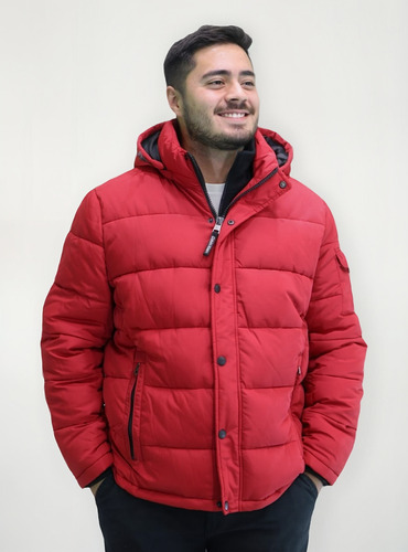 Chamarra Calvin Klein L Rojo Con Capucha Desmontable