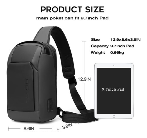 Bange Bolsos Bandolera Para Hombre, Mochila Cruzada Para De