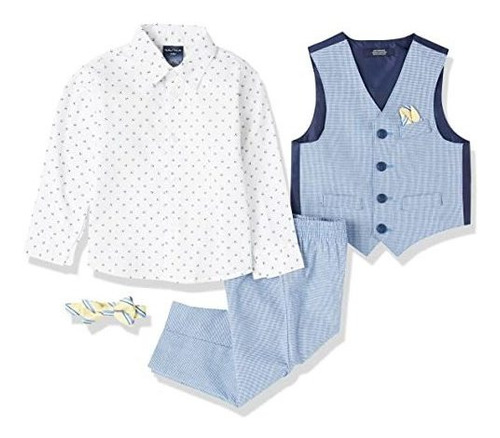 Conjunto Niño Con Camisa, Chaleco, Pantalón Y Corbata