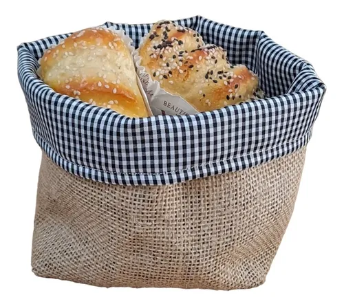comprar Set X 2 Panera Arpillera Canasto De Tela Organizador  Mesa