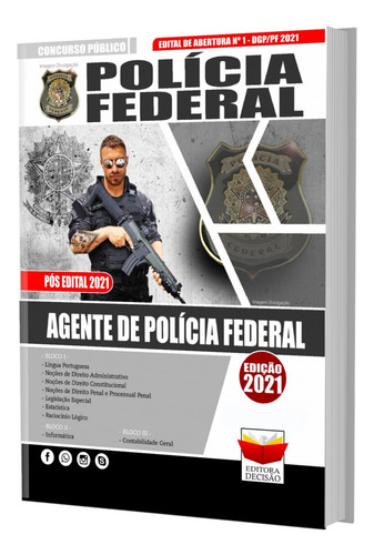 Kit Apostila Pf Agente Polícia Federal + Questões + Provas