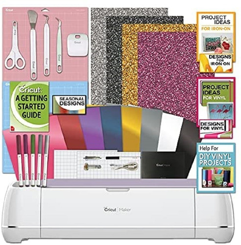  Cricut Maker Beginner Bundle - Iron-on, Vinyl, Tools - Lila