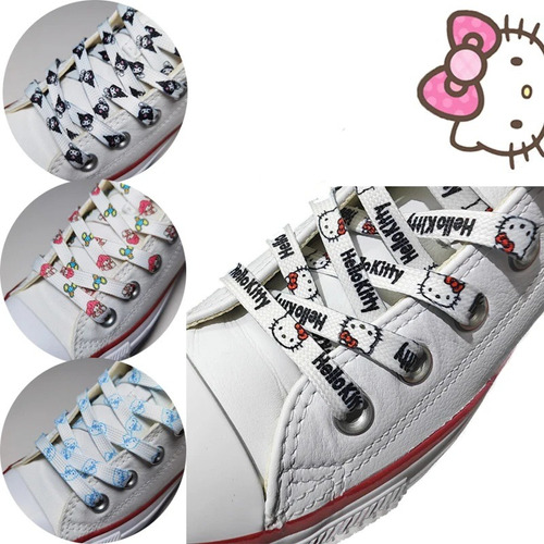 1 Par Cordones Zapatillas Hello Kitty Y Amigos