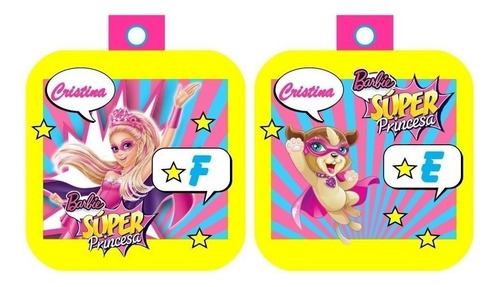 Kit Imprimible Barbie Super Princesa Candy Bar Cotillon 2x1
