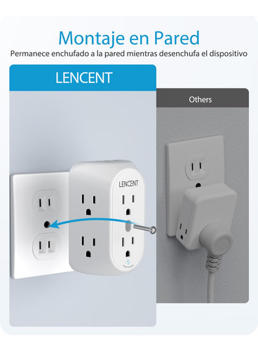 Multicontacto Pared Usb Adaptador De Enchufe 3 A 2 Clavijas