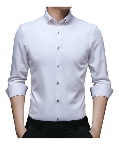 Men's Shirt Casual Silk Ice Long Sleeve Bamboo Fiber S