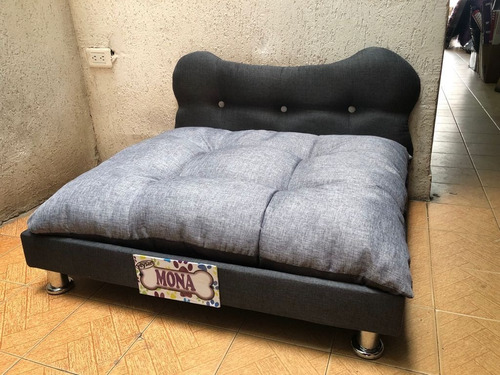 Base Cama Para  Perros Con Espaldar En  Lona!! De 60x40cm 