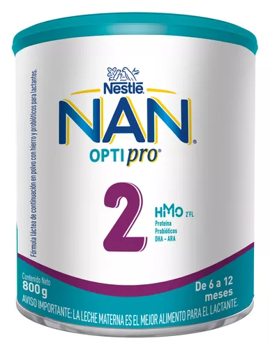 Leche de fórmula en polvo Nestlé Nan Optipro 2 en lata de 1 de 400g - 6 a  12 meses
