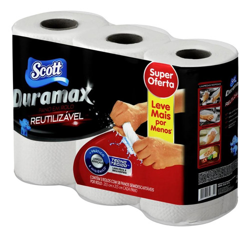 Pano Reutilizável Scott Duramax 174 Un Leve Mais Pague Menos Branco