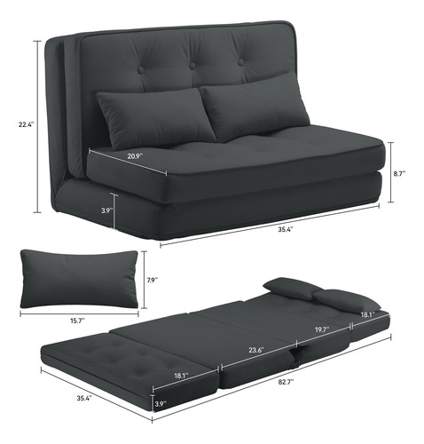 Comhoma Sofá Cama Plegable Silla Convertible Con Almohadas