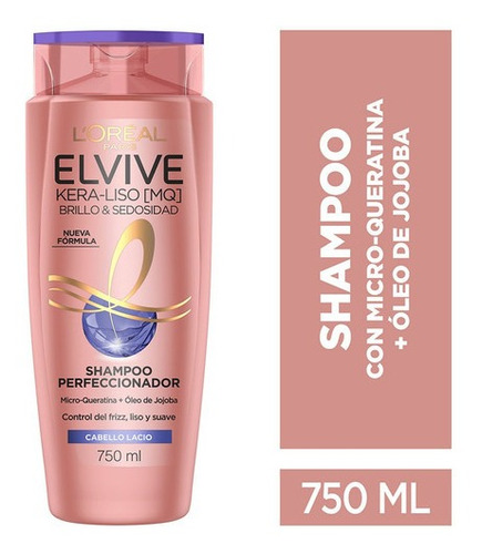 Shampoo Elvive Kera-liso Brillo Y Sedosidad 750 Ml