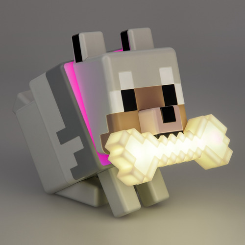 Lampara De Noche Luz Decorativa Minecraft Lobo