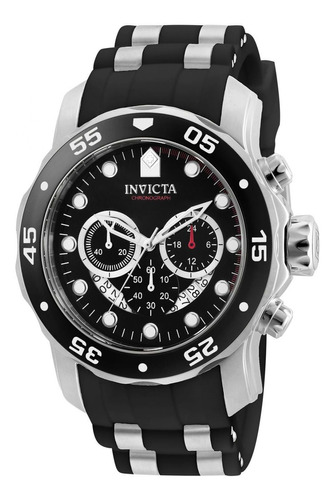 Reloj Caballero Invicta Acero Negro Hombres Color del bisel Plateado